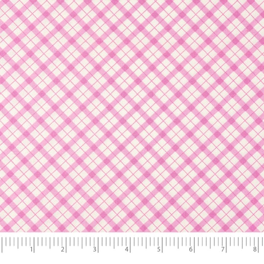 SINGER Pink Check Cotton Fabric